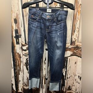 Hudson Women's Dark Blue Cuffed Cropped Jeans